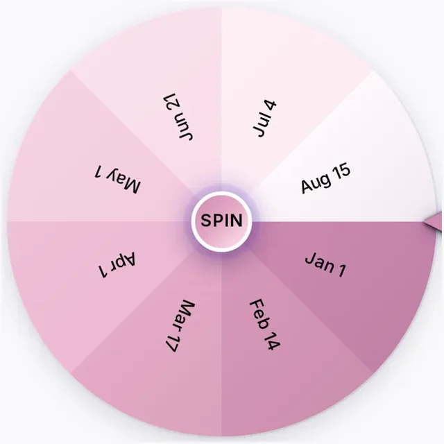 Random Date Generator wheel